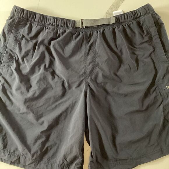 Columbia Mens Sz 2XL Nylon Shorts Navy Elastic Waist Belt Mesh Lining Fishing - Picture 2 of 9